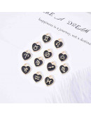 Set Zodiaco Corazón. Cobre y esmalte. Color negro. 15x12x2 mm 1,50 mm perforación. Set 12 pcs Set Zodiaco Corazón. Cobre y esmalte. Color negro. 15x12x2 mm 1,50 mm perforación. Set 12 pcs