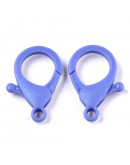 Cierre lobster. Acrílico. Color azul suave. 35x24,5x6 mm. 3 mm agujero. 10 unidades