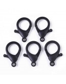 Cierre lobster. Acrílico. Color negro. 35x24,5x6 mm. 3 mm agujero. 10 unidades