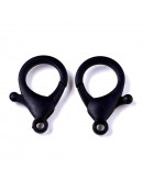 Cierre lobster. Acrílico. Color negro. 35x24,5x6 mm. 3 mm agujero. 10 unidades