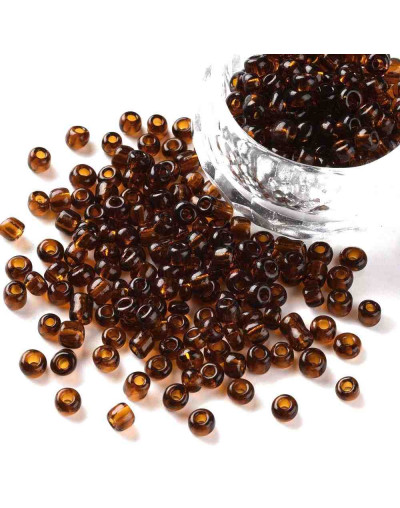 Cristal brillante. BROWN. 4 milímetros. 1,50 mm perforación. 40 gramos. 390 uds. aprox.