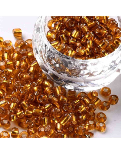 Cristal Línea Plateada. DARK GOLDEN RED. 4 milímetros. 1,50 mm perforación. 40 grs. 390 uds. aprox.