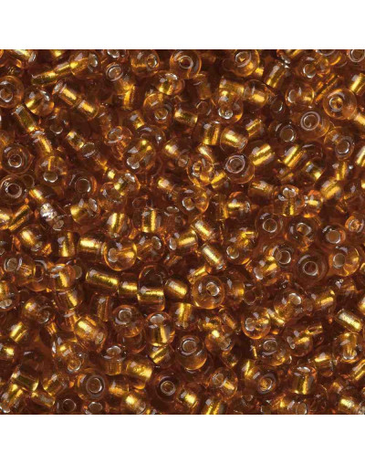 Cristal Línea Plateada. DARK GOLDEN RED. 4 milímetros. 1,50 mm perforación. 40 grs. 390 uds. aprox.