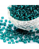 Cristal Línea Plateada. LIGHT SEA GREEN. 4 mm diámetro. 1.5 mm perforación. 40 gramos. 390 uds aprox