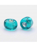 Cristal Línea Plateada. LIGHT SEA GREEN. 4 mm diámetro. 1.5 mm perforación. 40 gramos. 390 uds aprox