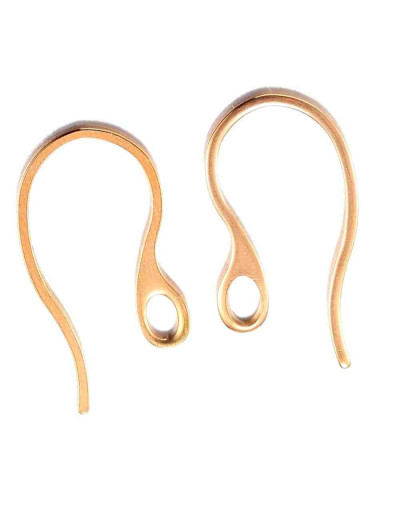 Ganchos para aretes. Acero inoxidable. Color dorado. 22 mm largo. 1 mm grosor. 3 mm agujero. 4 uds
