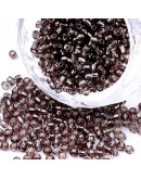 Cristal Línea Plateada. ROSY BROWN. 4 mm diámetro. 1.5 mm perforación. 40 gramos. 390 uds aprox