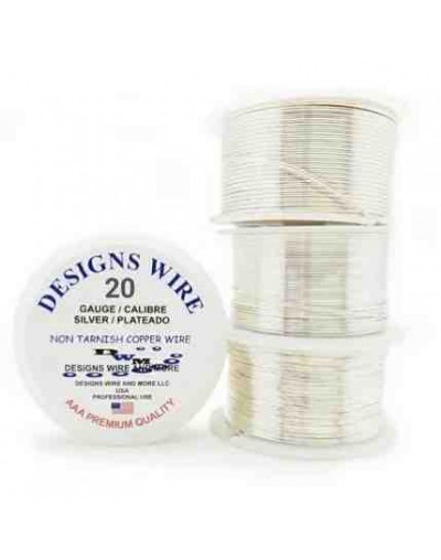 Designs Wire. Plateado. Tipo Redondo. Calibre 20 (0,81mm).Temple suave. 8 yardas. Designs Wire. Plateado. Tipo Redondo. Calibre 20 (0,81mm).Temple suave. 8 yardas.