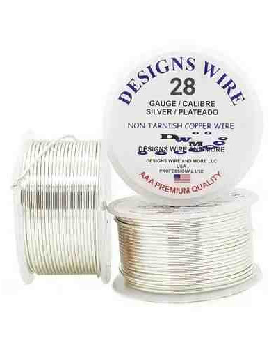 Designs Wire. Plateado. Tipo Redondo. Calibre 28 (0,32 mm).Temple suave. 40 yardas. Designs Wire. Plateado. Tipo Redondo. Calibre 28 (0,32 mm).Temple suave. 40 yardas.