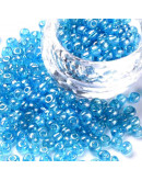 Cristal Lustrado. CYAN. 4 mm diámetro. 1.5 mm perforación. 40 gramos. 390 uds aprox