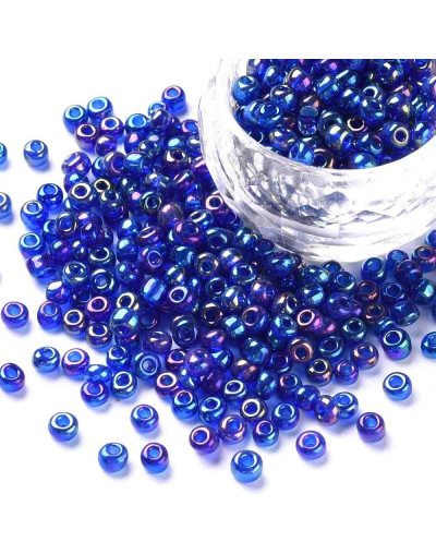 Cristal Arcoiris. BLUE. 4 milímetros.1,50 mm perforación. 40 gramos. 390 uds. aprox.