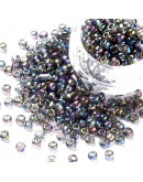 Cristal Arcoiris. DARK GRAY. 4 milímetros.1,50 mm perforación. 40 gramos. 390 uds. aprox.