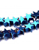 Hematite sintético. Estrella azul. 6x6x2 milímetros. 1 mm perforación. 10 uds Hematite sintético. Estrella azul. 6x6x2 milímetros. 1 mm perforación. 10 uds