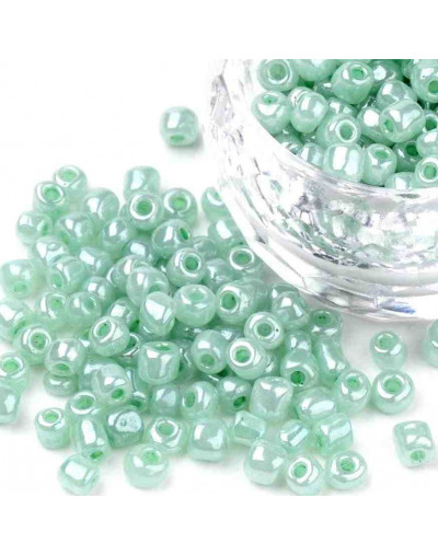 Color Sólido Lustrado. WHITE. 4 milímetros.1,50 mm perforación. 40 gramos. 390 uds. aprox.