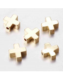 Cruces. Aleación de Cobre. Baño 18K Gold. 8x8x3 mm. 1,2 mm perforacion. 2 unidades Cruces. Aleación de Cobre. Baño 18K Gold. 8x8x3 mm. 1,2 mm perforacion. 2 unidades