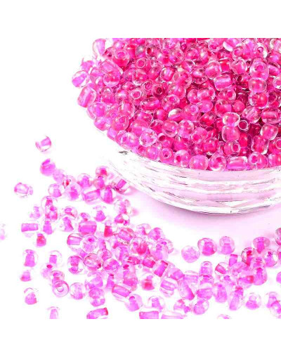 Cristal Línea Interior. FUCHSIA. 4 milímetros.1,50 mm perforación. 40 gramos. 390 uds. aprox.