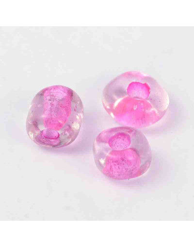 Cristal Línea Interior. FUCHSIA. 4 milímetros.1,50 mm perforación. 40 gramos. 390 uds. aprox.