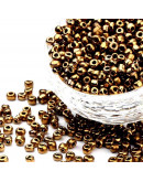 Color Sólido Metalizado. RED COOPER. 4 milímetros.1,50 mm perforación. 40 gramos. 390 uds. aprox.