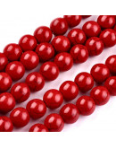 Turquesa sintética. Rojo. 10 mm diámetro. 1,2 mm perforación. 45 unidades hilo (aproximado)