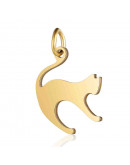 Gato. Acero inoxidable. Color dorado. 15x21x2 mm. 4 mm arandela. 1 unidad Gato. Acero inoxidable. Color dorado. 15x21x2 mm. 4 mm arandela. 1 unidad