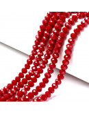 Rondelle faceteado. 6x4 milímetros. Rojo. 1 mm perforación. 90 uds hilo (aproximado).