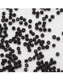 Color Sólido Frosted. Grado A. BLACK. 3 milímetros. 1 mm perforación. 40 gramos. 1300 uds. aprox