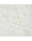 Color Sólido Frosted. WHITE. 4 milímetros.1,50 mm perforación. 40 gramos. 390 uds. aprox.