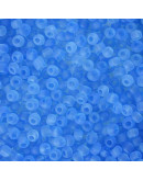 Color Sólido Frosted. SKY BLUE. 4 milímetros.1,50 mm perforación. 40 gramos. 390 uds. aprox.