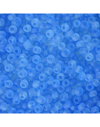Color Sólido Frosted. SKY BLUE. 4 milímetros.1,50 mm perforación. 40 gramos. 390 uds. aprox.