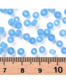 Color Sólido Frosted. SKY BLUE. 4 milímetros.1,50 mm perforación. 40 gramos. 390 uds. aprox.