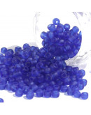 Color Sólido Frosted. BLUE. 4 milímetros.1,50 mm perforación. 40 gramos. 390 uds. aprox.