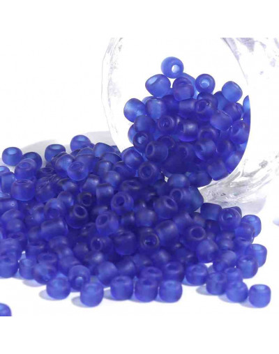 Color Sólido Frosted. BLUE. 4 milímetros.1,50 mm perforación. 40 gramos. 390 uds. aprox.