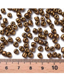 Color Sólido Metalizado. COCONUT BROWN. 4 milímetros.1,50 mm perforación. 40 gramos. 390 uds. aprox.