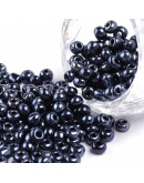 Color Sólido Metalizado. BLACK. 4 milímetros.1,50 mm perforación. 40 gramos. 390 uds. aprox.