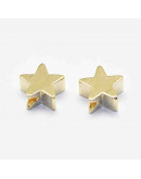 Estrellas. Aleación de cobre. Baño 18K Gold. 6x6x3 mm. 1,2 mm perforacion. 2 unidades Estrellas. Aleación de cobre. Baño 18K Gold. 6x6x3 mm. 1,2 mm perforacion. 2 unidades