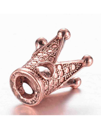 Corona (3). Aleación de cobre. Color bronce antiguo 12,5x12x12 mm. 2,5 mm perforación. 2 uds