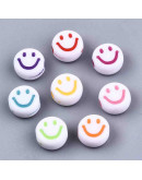 Smile varios colores. Moneda blanca. 7x3,5 milímetros. 1,5 mm perforación. 100 unidades aproximado.