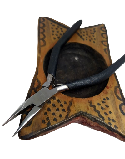 Pinza media caña. Acero inoxidable. 165 milímetros. Mango PVC. 1 unidad.