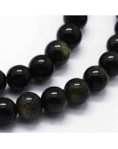 Obsidiana Dorada. 10 mm diámetro. 1 mm perforación. 38 unidades hilo (aproximado) Obsidiana Dorada. 10 mm diámetro. 1 mm perforación. 38 unidades hilo (aproximado)