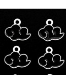 Nube. Aleación de cobre y esmalte. 12x11 milímetros. 4 mm perforación. 4 unidades Nube. Aleación de cobre y esmalte. 12x11 milímetros. 4 mm perforación. 4 unidades