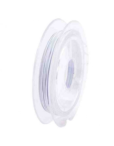 Tiger Tail. Hilo de nylon recubierto de acero. WHITE SMOKE. 0.38 mm grosor. 10 metros. 1 carrete