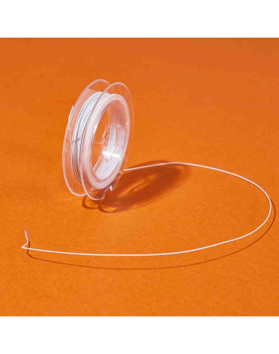 Tiger Tail. Hilo de nylon recubierto de acero. WHITE SMOKE. 0.38 mm grosor. 10 metros. 1 carrete