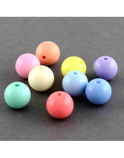 Esfera colores suaves. 06 mm diámetro. 1,6 mm perforación. 100 unidades aproximado.