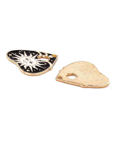 Corazón+Sol. Aleación de cobre y esmalte. 26x22x1,5 milímetros. 2 mm perforación. 1 unidad.