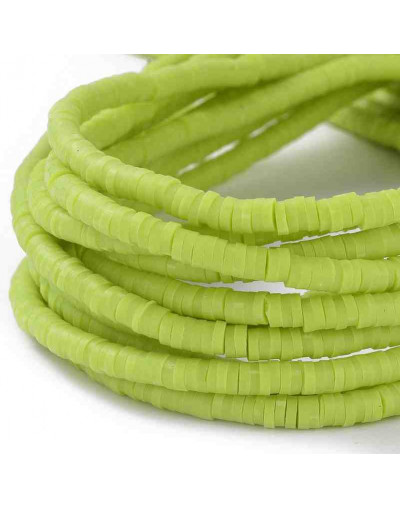 Discos. Color lima. 4 milímetros diámetro. 1 mm grosor. 1 mm perforación. 380~400 uds hilo.