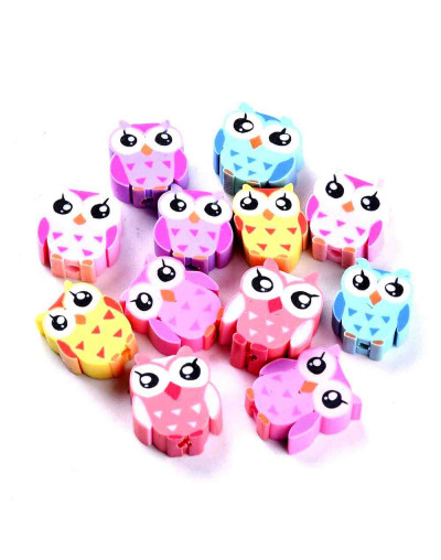 Buhos. Varios colores. 10x11x4 milímetros. 1,5 mm de perforación. 10 unidades.