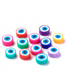 Ojos turcos. Varios colores. 10,5x5 milímetros. 1,2 mm perforación. 10 unidades. Ojos turcos. Varios colores. 10,5x5 milímetros. 1,2 mm perforación. 10 unidades.