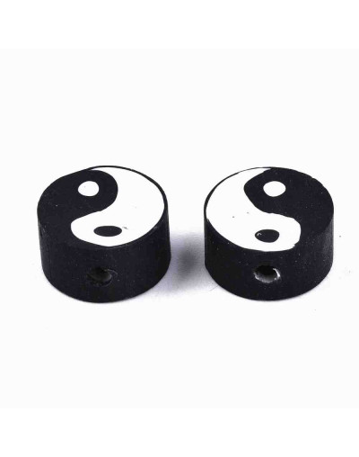 Yin-Yang. De 9 a 10 milímetros diámetro. 2 mm perforación 10 unidades.