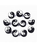 Yin-Yang. De 9 a 10 milímetros diámetro. 2 mm perforación 10 unidades.