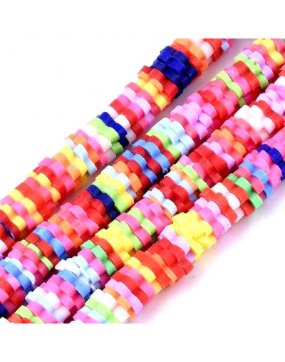 Discos Flores. Arcoiris. 5 mm diámetro. 1 mm grosor. 1 mm perforación. 380~400 uds hilo.